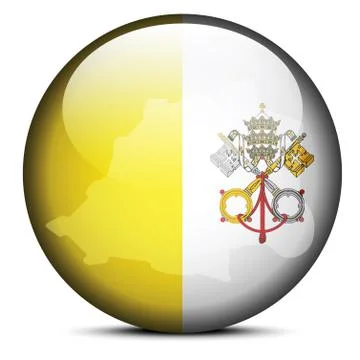 Map on flag button of Vatican City State (Holy See ) Illustrazione stock
