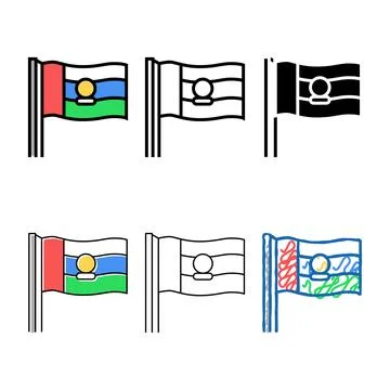 Map flag color edition icon vector Illustrazione stock