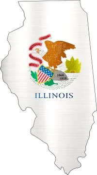 Map flag illinois illustration 스톡 일러스트