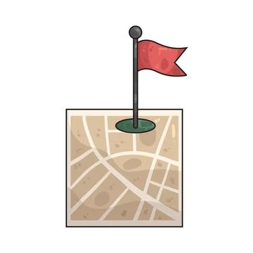Map with flag illustration 스톡 일러스트