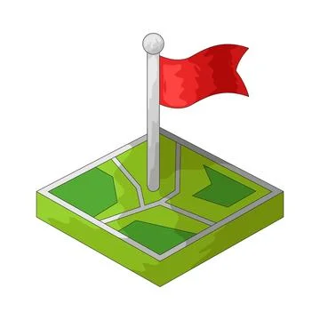 Map with flag illustration Stock Illustration