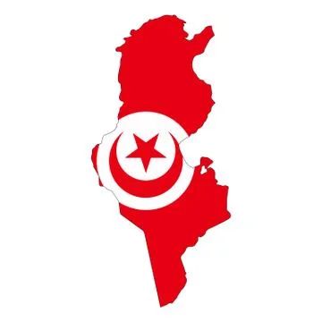 Map flag Tunisia Stock Illustration