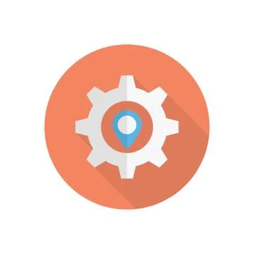 Map flat color icon Stock Illustration