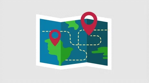 Map Flat Icon Video stock 205060467