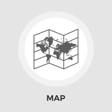 Map Flat Icon Stock Illustration