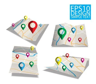 Map  Flat style design Stock Illustration