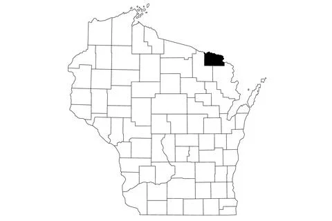 Map of Florence County in Wisconsin state on white background. single Count.. Stock Illustration