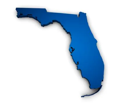 Map of florida 3d shape Stock Illustration