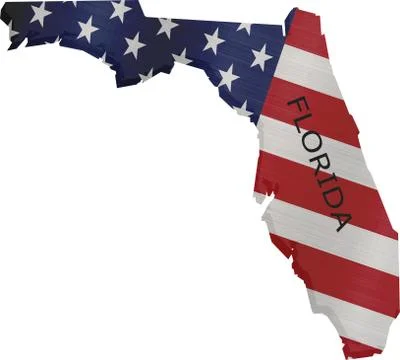 Map  florida american flag Stockillustratie