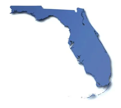Map of Florida - USA Stock Illustration