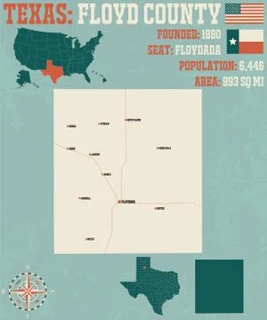 Map of Floyd county in Texas Stock Illustration