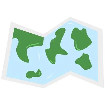 Map folded city map, gps navigation and travel locati on vector position search Illustrazione stock