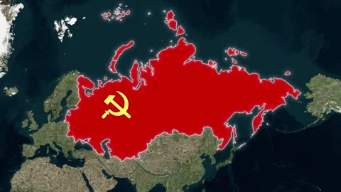 Map Former Soviet Union Zoom in, Geography of the Soviet Union Stock Footage 309452435