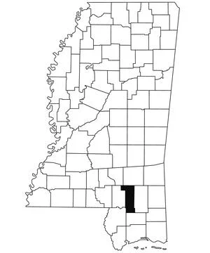 Map of Forrest County in Mississippi state on white background. single Coun.. Stock Illustration