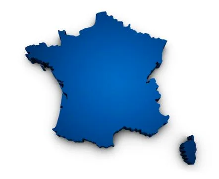 Map of france 3d shape Stock Illustration