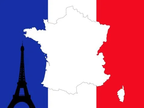 Map of france background Stock Illustration