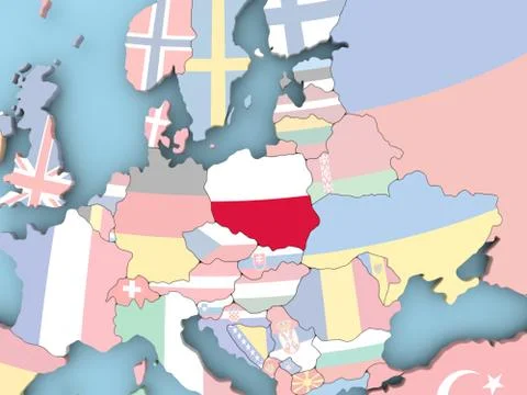Map of France with flag on globe Stock Illustration