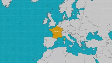 Map of France Stock Footage 295286566