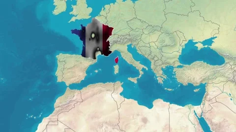 Map of France Video stock 296474967