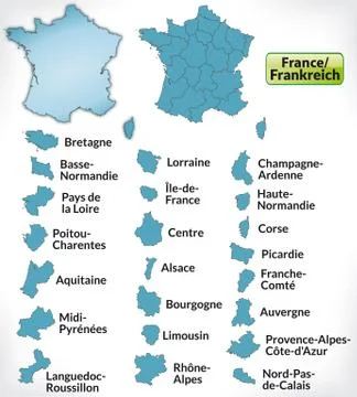Map of france Stock Illustration