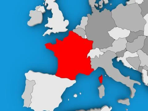 Map of France Stock Illustration