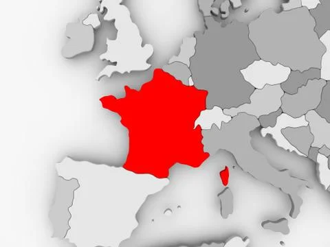 Map of France Stock Illustration