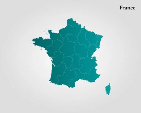 Map of France Stock Illustration