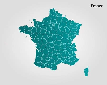 Map of France Stock Illustration