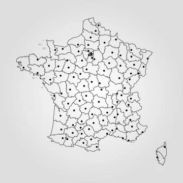 Map of France Stock Illustration