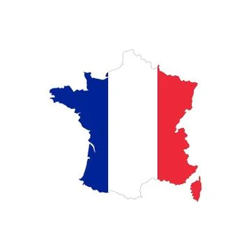 Map of France. Vector design isolated on white background. Stock Illustration