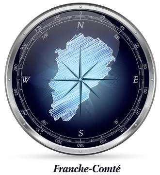 Map of franche-comte with borders Stock Illustration