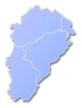Map of Franche-Comte Stock Illustration