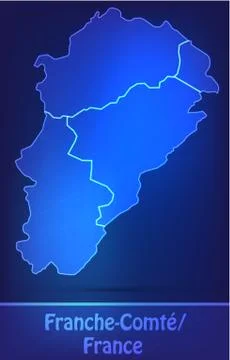 Map of franche-comte Stock Illustration