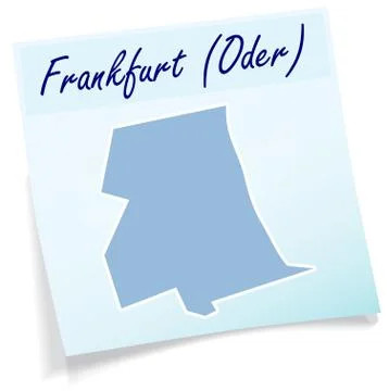 Map of frankfurt-oder as sticky note Stock-Illustration
