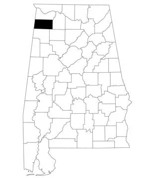 Map of Franklin County in Alabama state on white backround. single County m.. Stock Illustration
