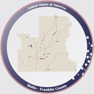 Map of Franklin County in Idaho Stock Illustration