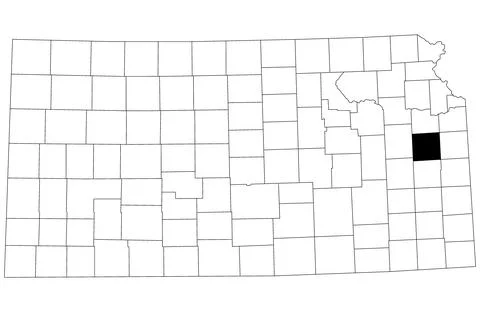 Map of Franklin County in Kansas state on white background. single County m.. Stock Illustration