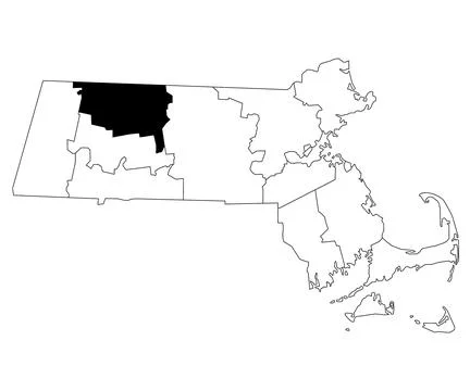 Map of Franklin County in Massachusetts state on white background. single C.. Stock Illustration