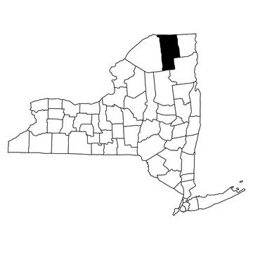 Map of Franklin County in New York state on white background. single County.. Stock Illustration