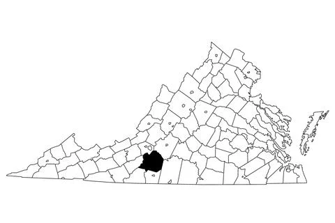 Map of Franklin County in Virginia state on white background. single County.. Stock Illustration