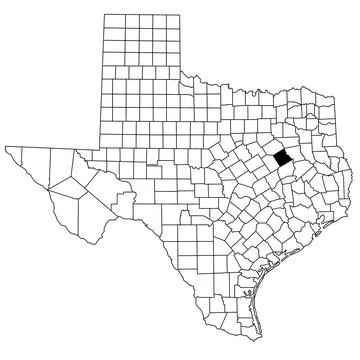 Map of freestone County in Texas state on white background. single County m.. Stock Illustration