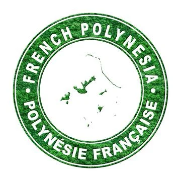 Map of French Polynesia, CO2 emission concept Stock Photos
