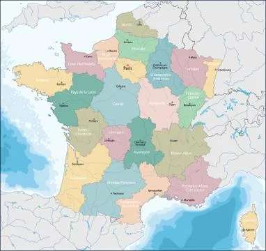 Map of French Republic 스톡 일러스트