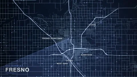 Map of Fresno 스톡 동영상 340889900