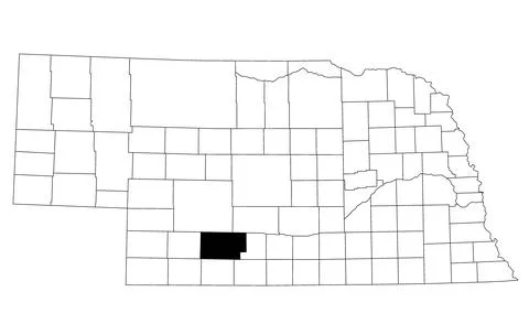 Map of frontier County in Nebraska state on white background. single County.. Stock Illustration