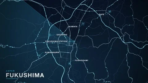 Map of Fukushima Stock Footage 340991937
