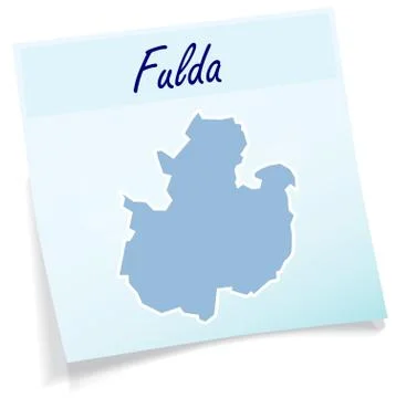 Map of fulda as sticky note Stock Illustration