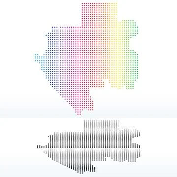 Map of Gabon, Gabonese Republic with Dot Pattern Illustrazione stock