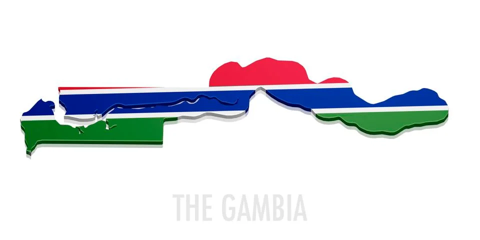 Map The Gambia Stock Illustration
