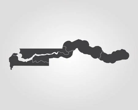 Map of the Gambia Stock Illustration